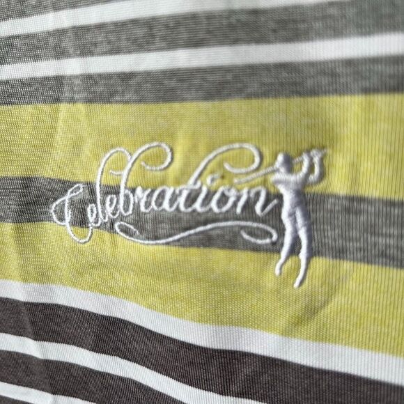 Ahead Golf Polo Shirt Men's Size L Gray Yellow Golf Celebration Embroidered - Picture 5 of 11